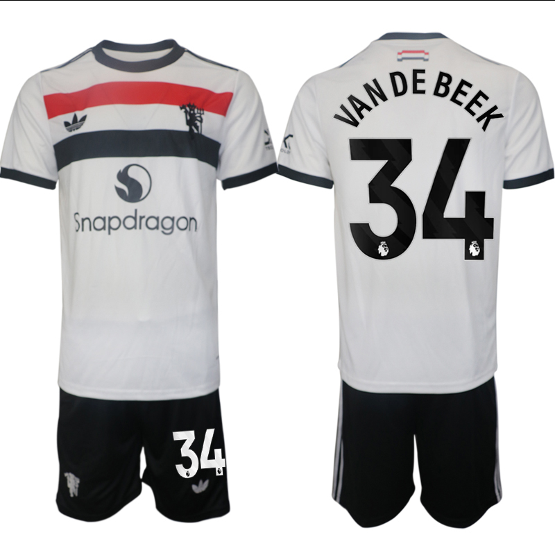 Men 2024-2025 Club Manchester United away white 34 Soccer Jersey